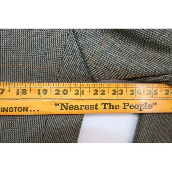 Vintage Claiborne For The Bon Mens 42L Houndstooth Wool Blazer Career Preppy